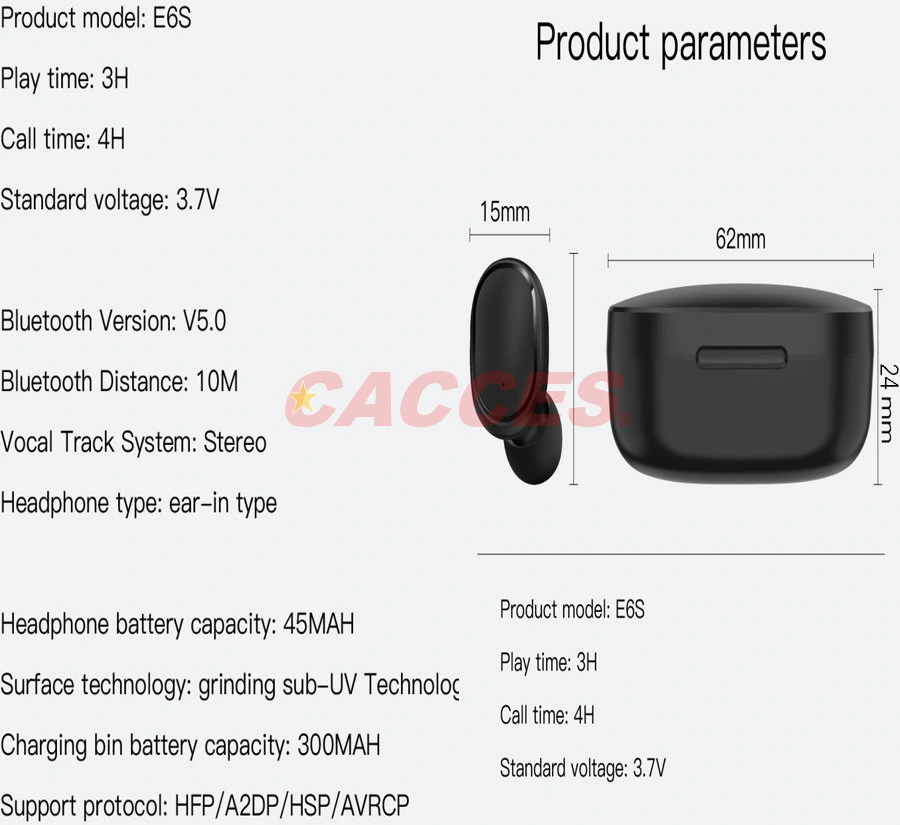 سماعة أذن Bluetooth® لاسلكية 5.3 رياضية سماعة رأس استريو صغيرة ثنائية الأذن TWS سماعات رأس Bluetooth® خفيفة داخل الأذن مقاومة للتسرب من نظام التوجيه رباعي العجلات (TWS) وسماعات الأذن المقاومة للمياه IPX4، HiFi الجودة