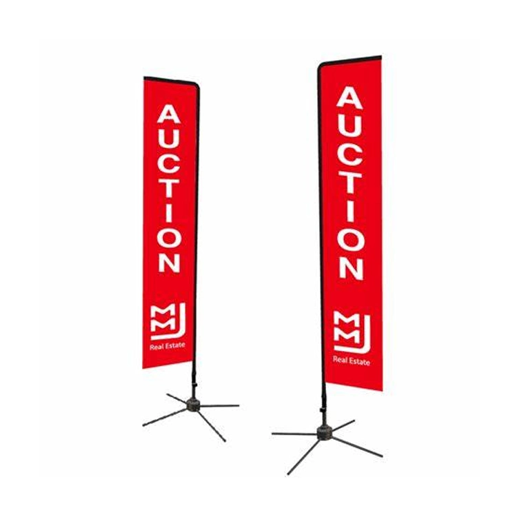 Exhibition Aluminium Pole Single or Double Sided Printing Rectangular Flag