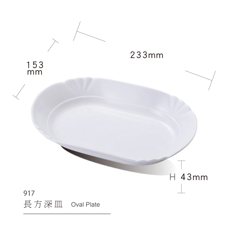 Oval Plate Melamine Tableware White Plate Restaurant Dinnerware