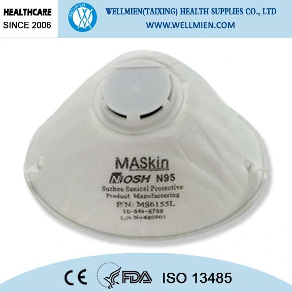 La aprobación NIOSH Bucle cabeza N95 Medical Mascarilla respirador desechable