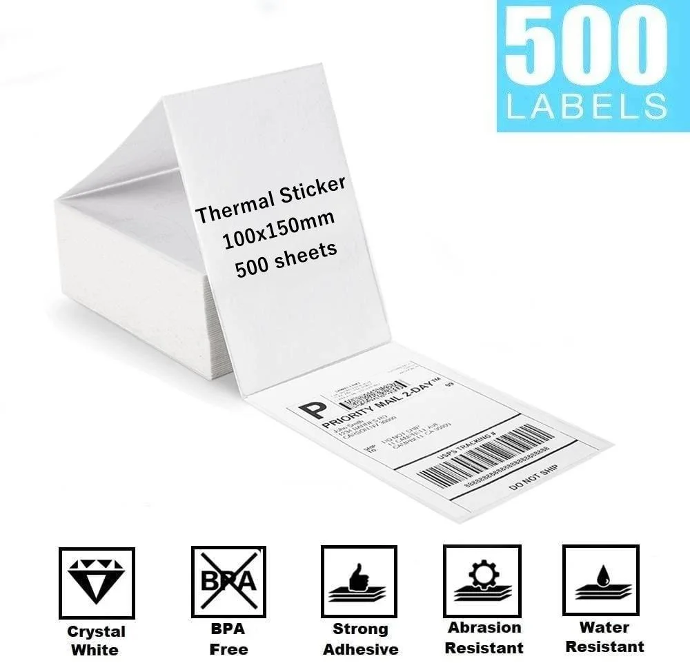 Blank Shipping Label Roll Barcode A6 Thermal Sticker Paper Waybill Sticker