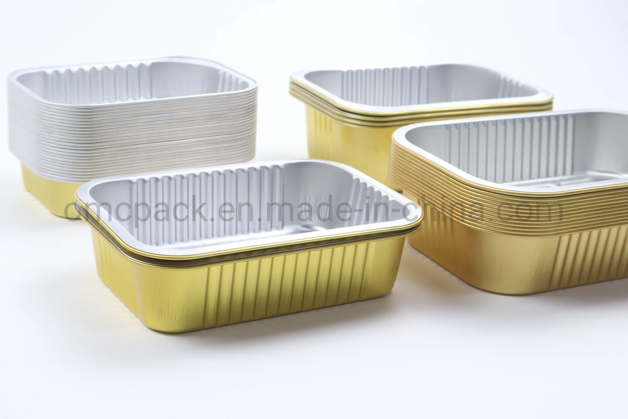 Envases de comida rápida bandeja de horno de microondas microondas Caja de Seguridad 8011 el papel de aluminio desechable de cajas de almacenamiento de contenedores de alimentos