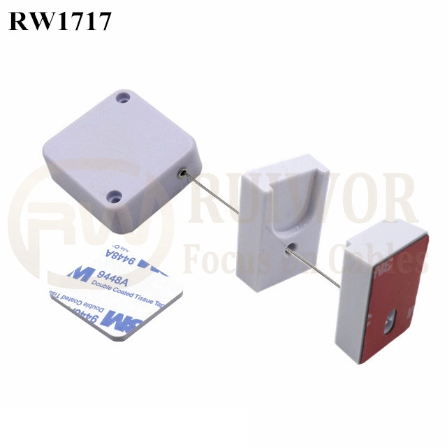 RW1717 Square Tether de segurança mais grampos magnéticos suporte de cabo para monitor de retalho de Segurança de telefone celular