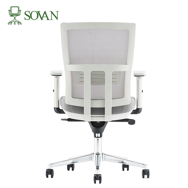 Factory Sales MID Back White Swivel Ergonomic Executive Mesh Office Chair for Staff