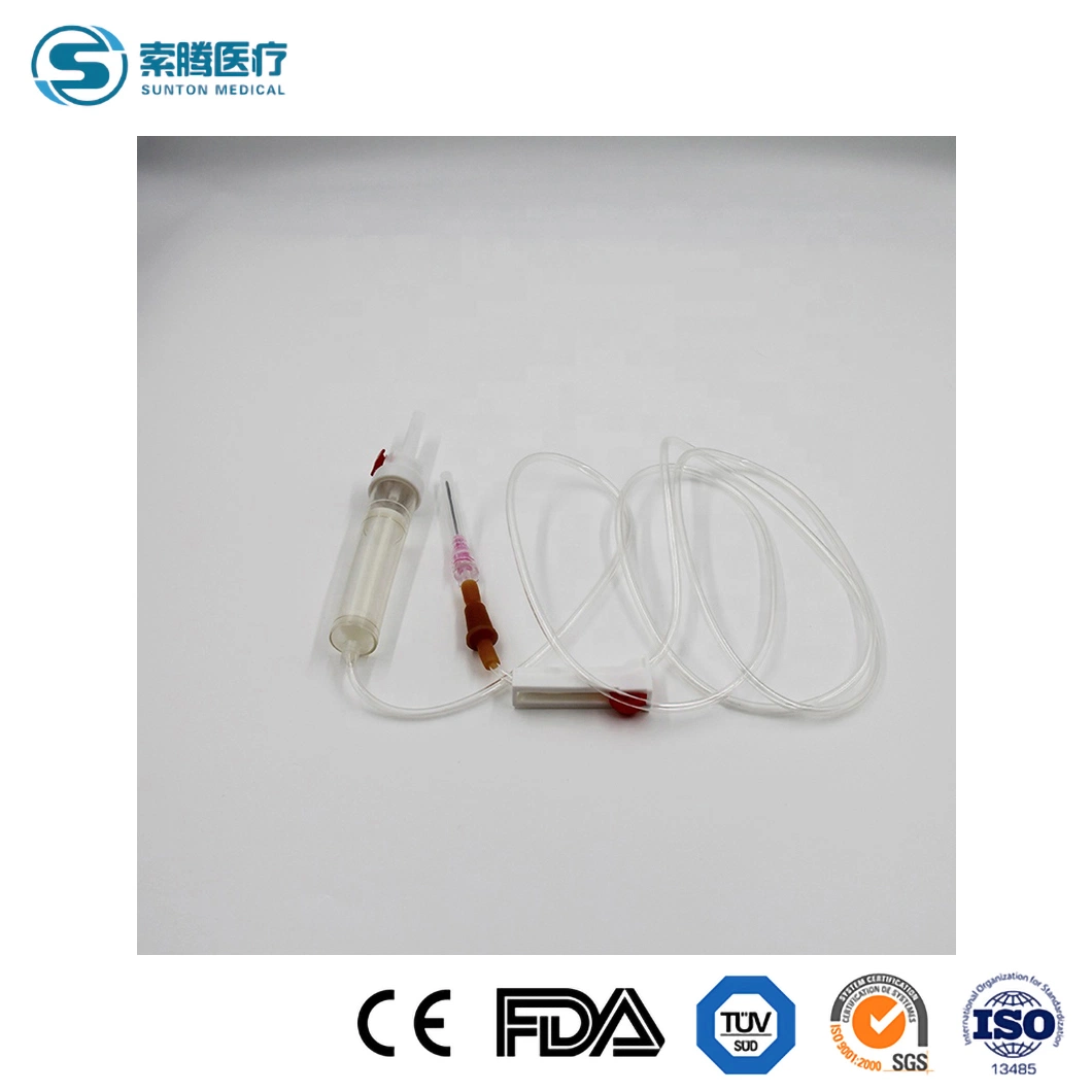 Sunton Blood Infusion Set China Burette Infusion Set Supplier Medical Grade PVC Sterile Transparent IV Disposable Blood Transfusion Set with Bt Set CE ISO