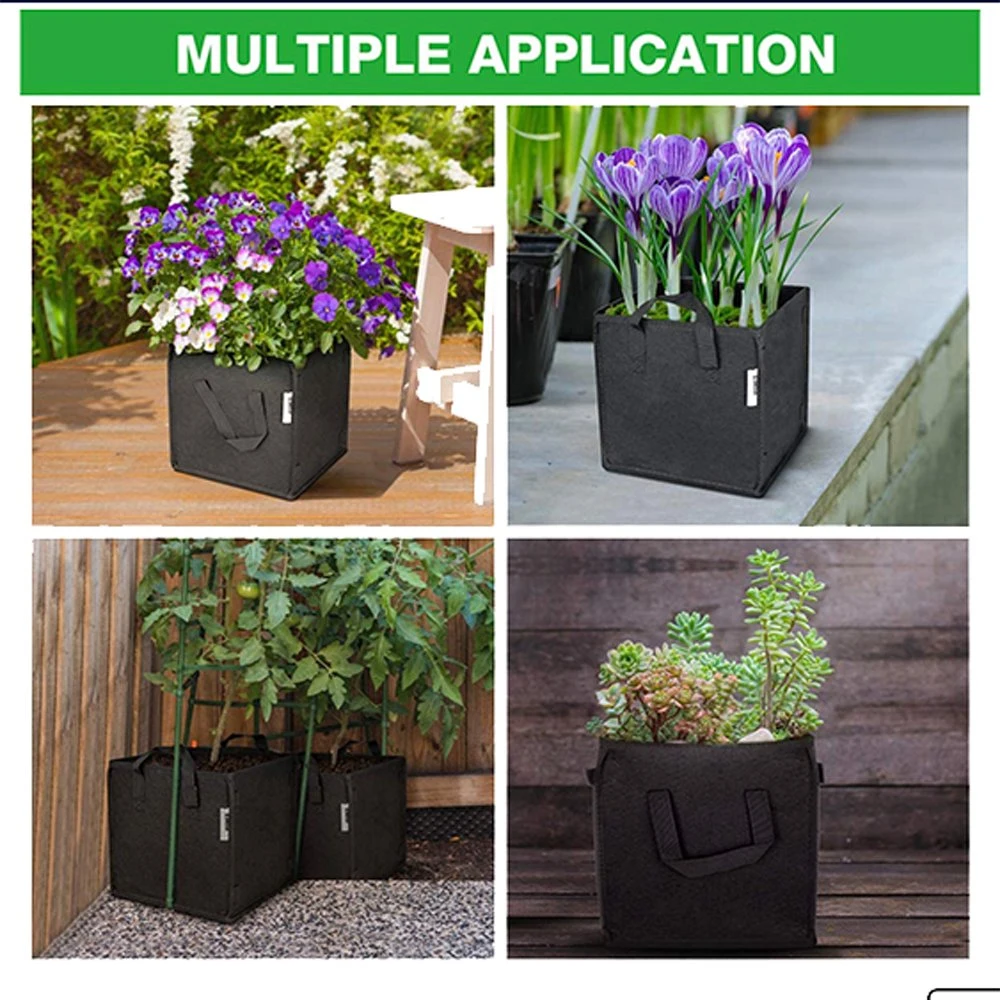 CE Approved Round Container Felt Seedling Bag Grey Plant Fabric Plant Pot for Flower Growing