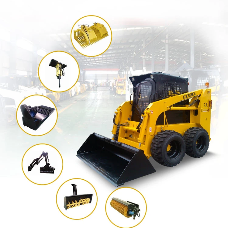 LTMG Crawler Skid Steer Loader 500kg 700kg 850kg 1500kg 1.5 Ton Wheel Skid Steer Loader Skid Steer Loader with Auger Hammer Drill Forest Mulcher