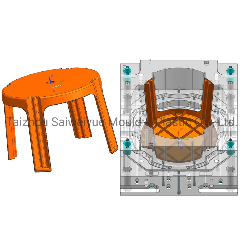 Plastic Round Coffee Shop Outdoor Big Dining Table Cold Runner Injection Mould