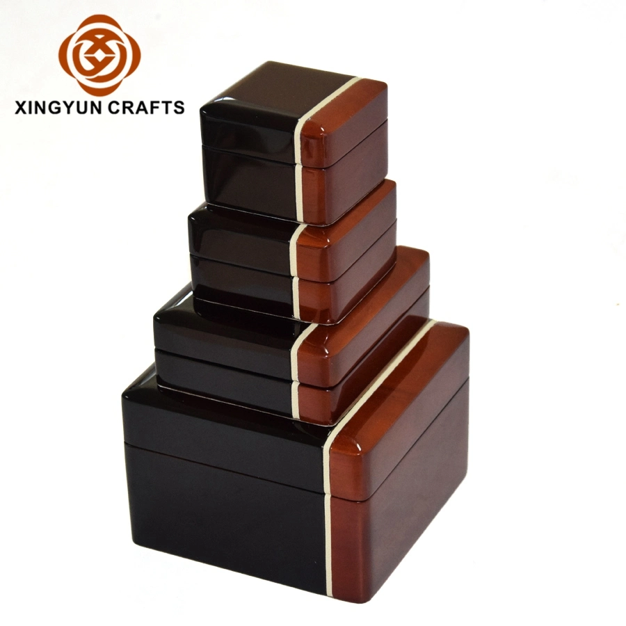 Hot Sell Lxuury Factory Wholesale/Supplier Wooden Jewel Packaging Boxes Wood Ring Box Pendant Box Half Set Box