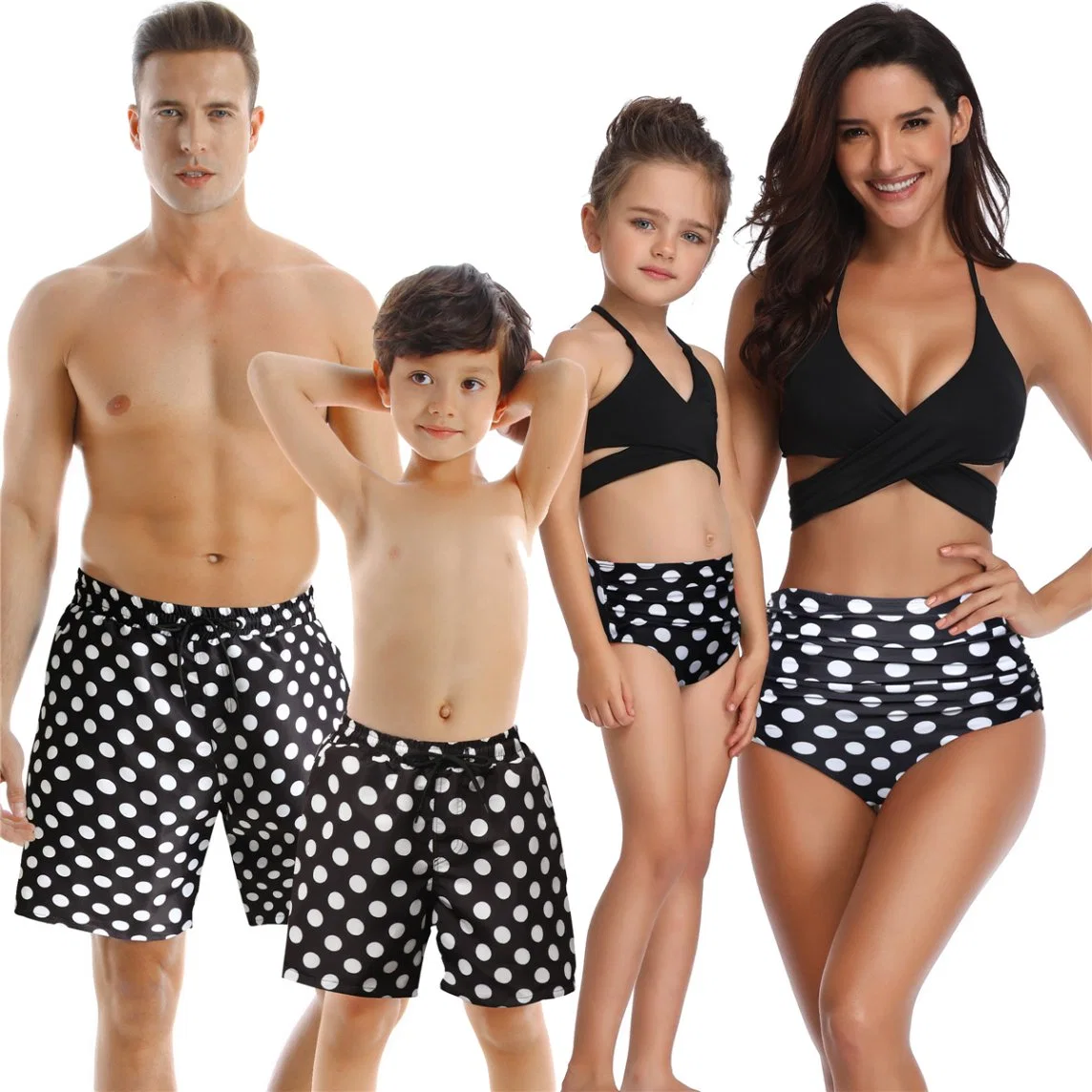 Nouveau Parent-Child maillot de bain, Four-Piece Summer Beach Bikini de natation de la famille d'usure