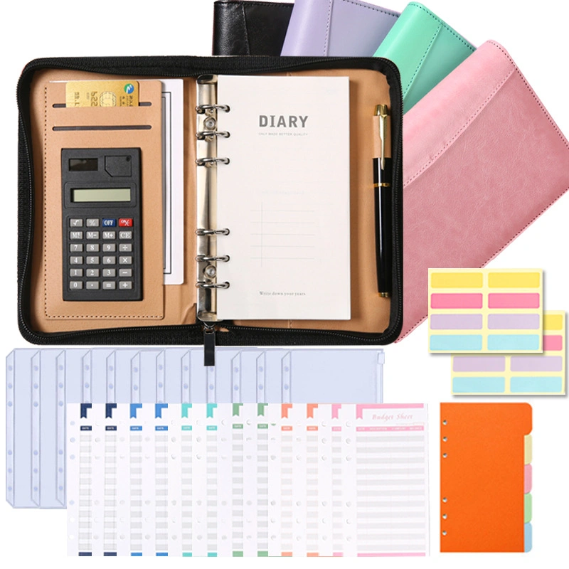 Promotion Business Notebook Zipper Bag with Calculator