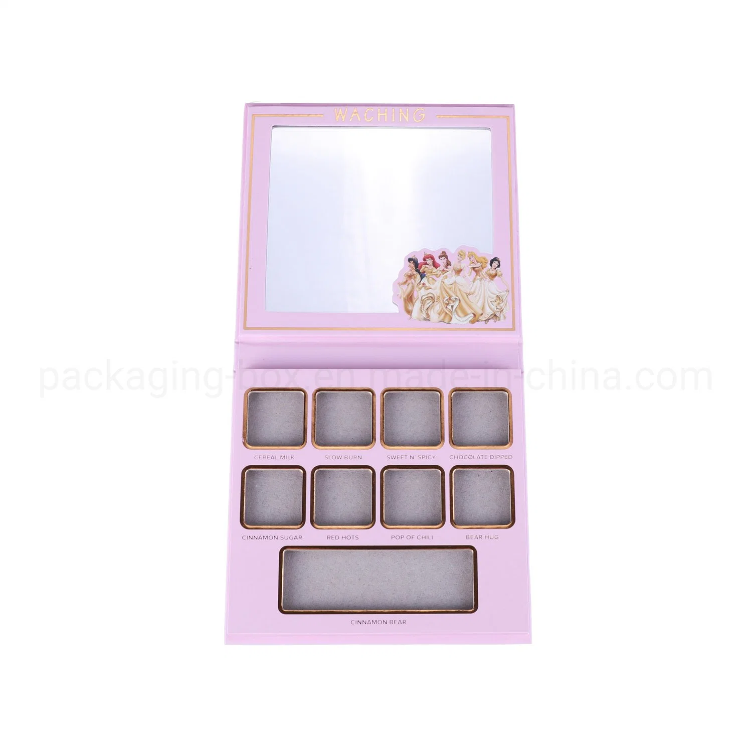 Customized Eye Shadow Box with Mirror Cosmetic Gift Box Paper Case for Promotion