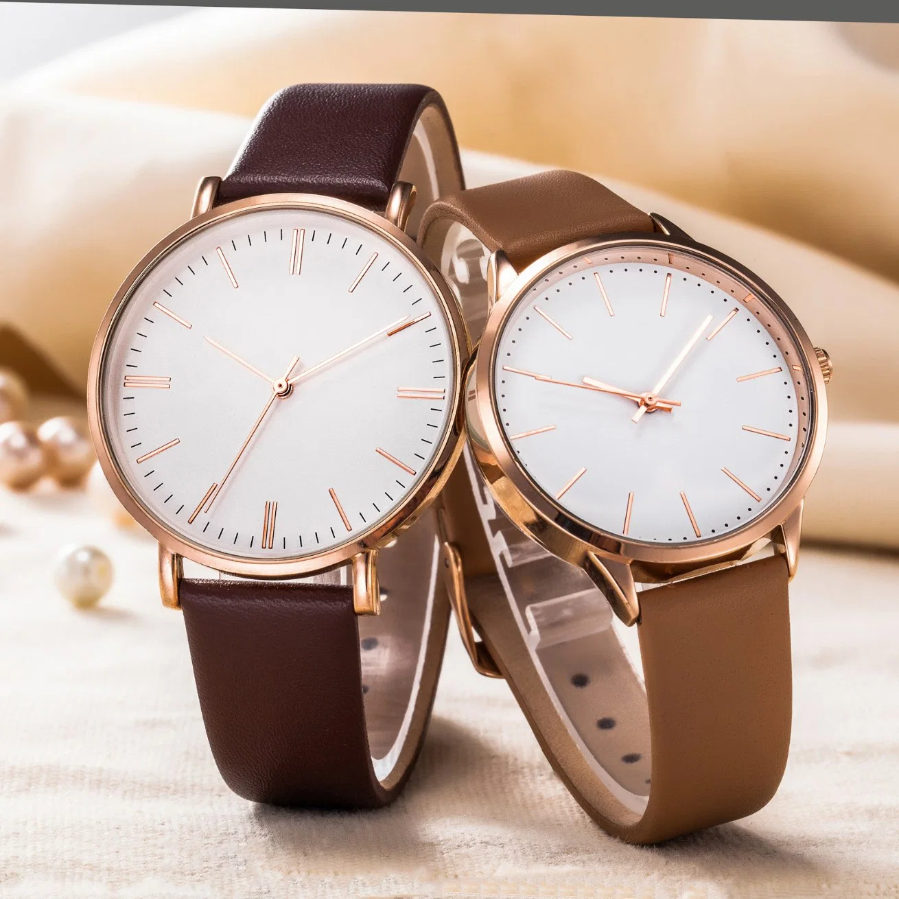 Geneva Brand Fashion Dress Ladies Leather Women Quartz Watch Wy-17010