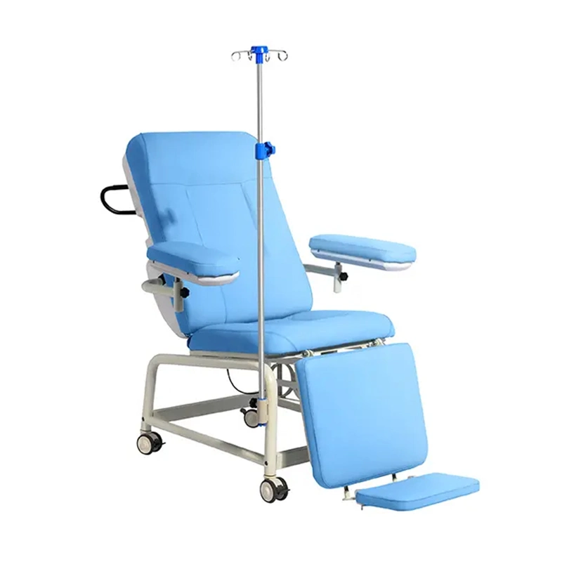 Hospital Medical Supplies 304 Edelstahl Einstellbare Bluttransfusion Sammlung Elektrische Untersuchung Medizinische Stühle mit Rädern Rückenlehne