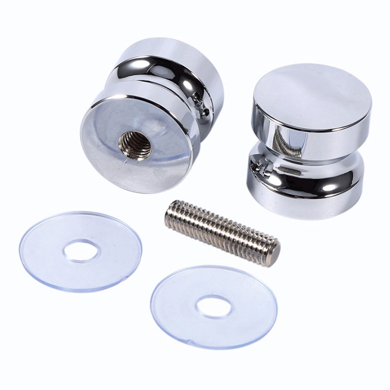 Bathroom Round Back-to-Back Handle Pull Solid SUS304 Stainless Steel Brushed Nickel Shower Glass Door Knob