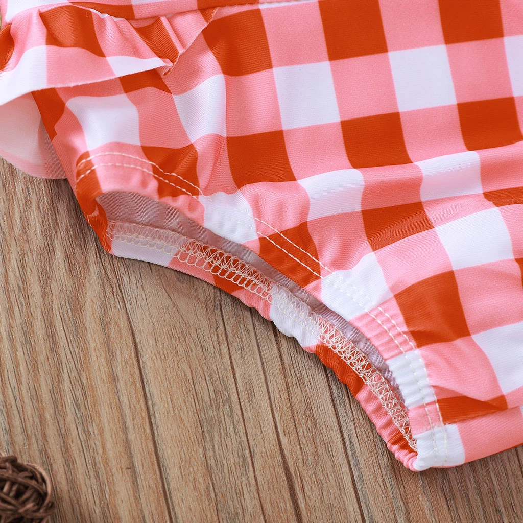 Girls Swimwear Infant Kids Baby Fashion Newborn Baby Bathing up Plaid Swimsuit 2020 Summer Clothes