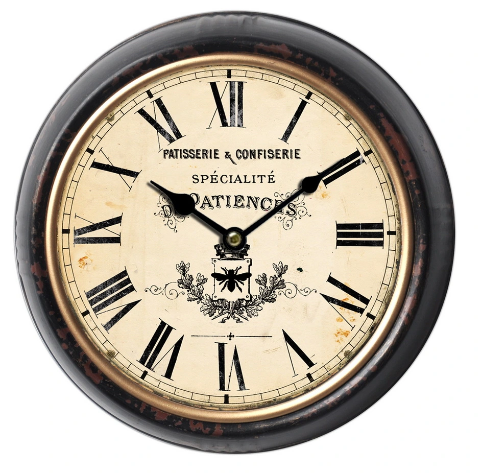 Retro Style Iron Metal Wall Clock Antique Design