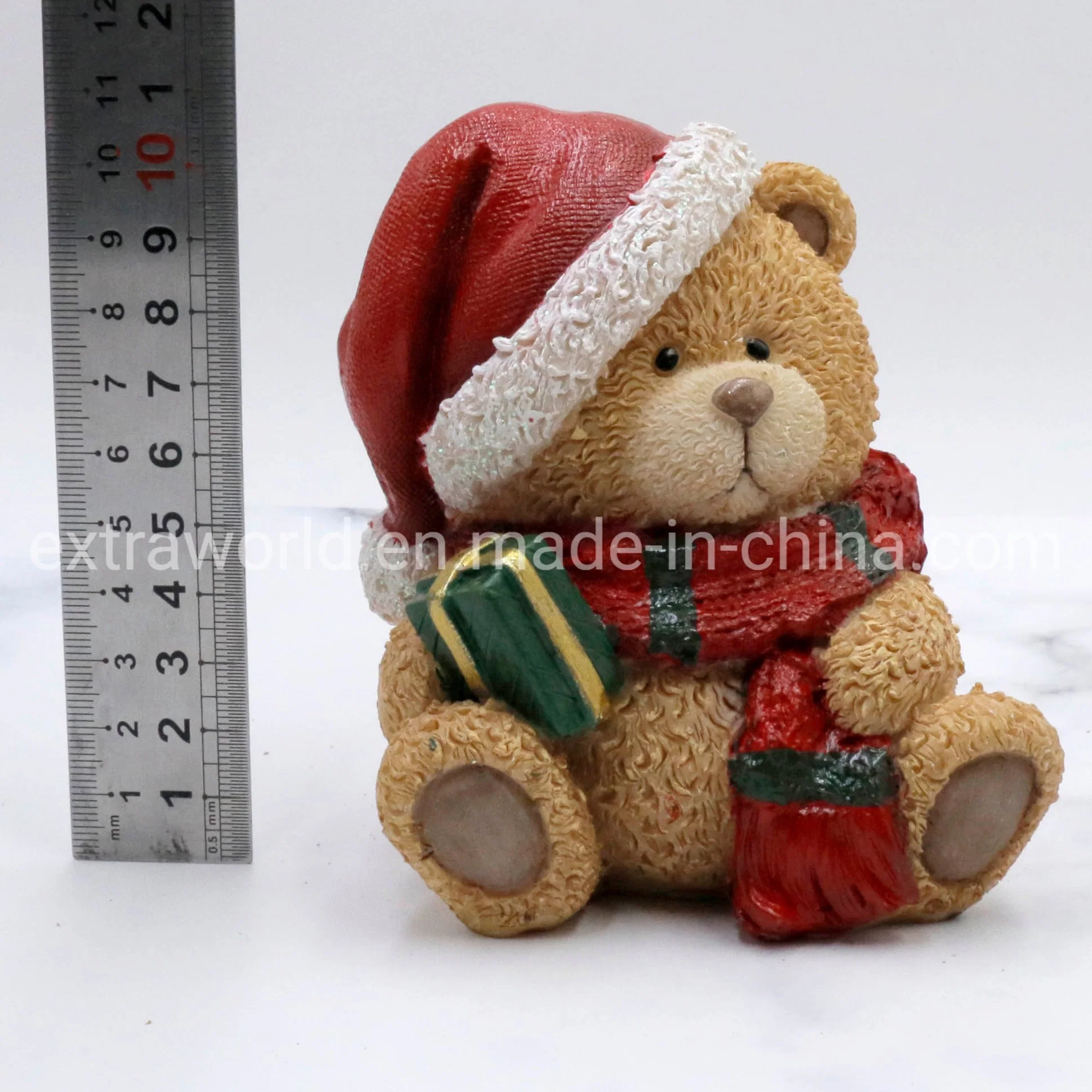 Christmas Gifts Polyresin Cute Bear Toy Ornaments Home Decoration