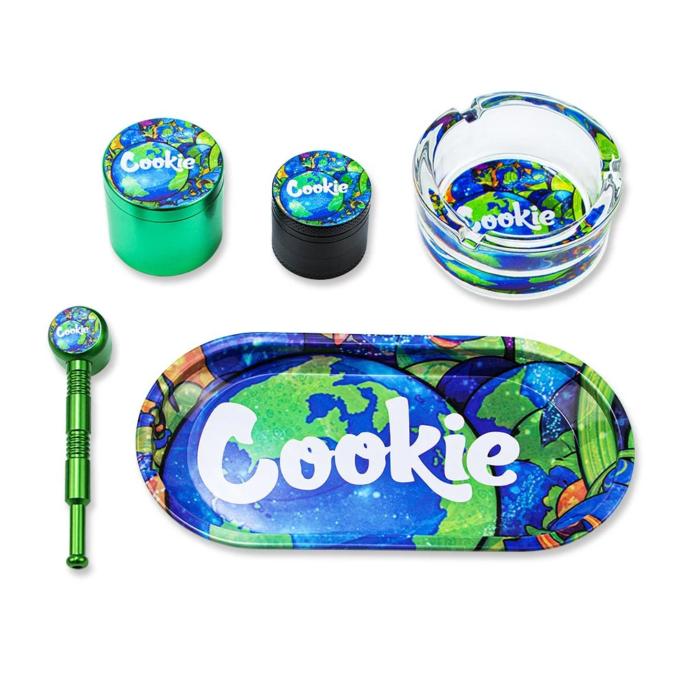 Conjunto de cookies para fumadores com tabuleiro de enrolar de 40 mm, moinho de 5 peças