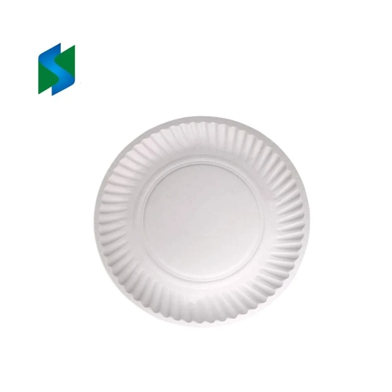 Josun Plastic-Free Disposable PLA Paper Plates Biodegradable Round Paper Plate for Household