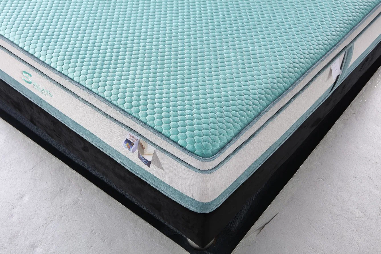 Bedroom Furniture Elegance Ice-Skill Fabric and Latex Foam Euro-Top Pocket Spring Mattress