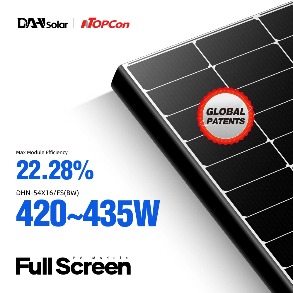 Dah Solar 10GW N Type Topcon Half Cell 420W 425W 430W modèles PV