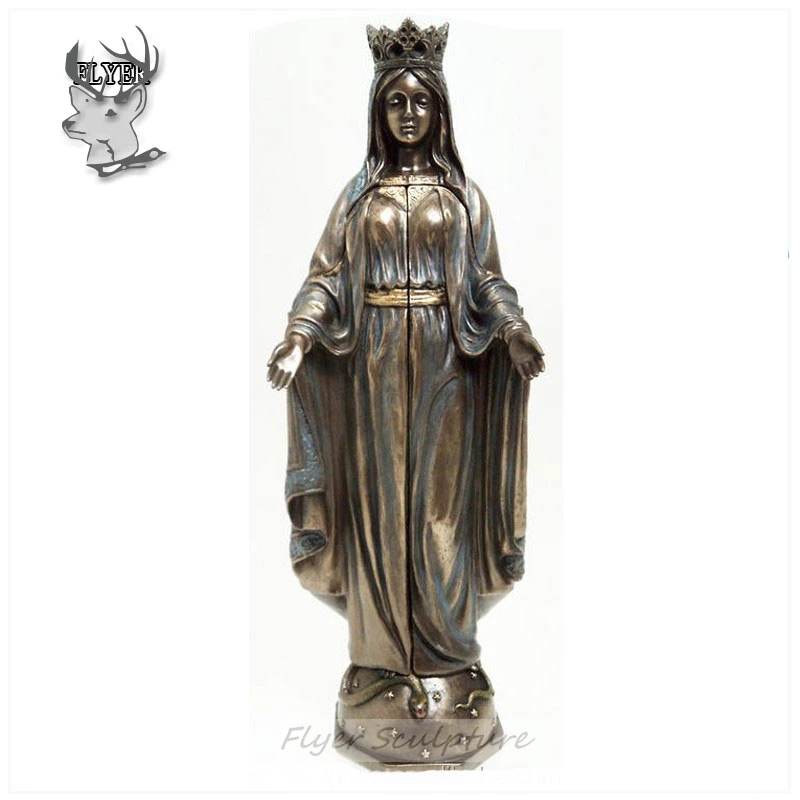 Cristiano occidental talla virgen de bronce de tamaño de la vida, nuestra Madre la Virgen María estatua