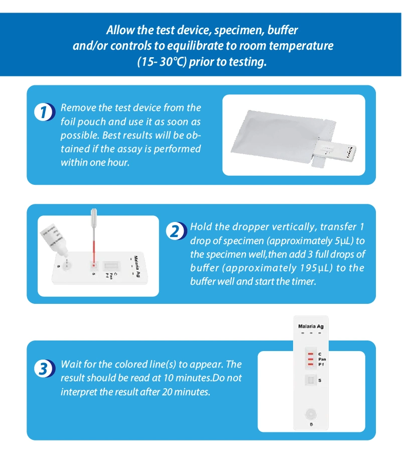 Le paludisme rapide de diagnostic Hirikon PF/Pan (sang entier)