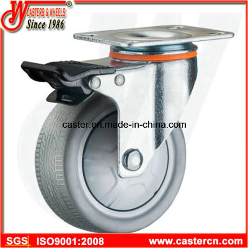 5 Inch Medium Duty Swivel Cast Iron PU Casters