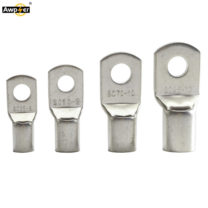 Sc Type Wire Nose Terminal Sc6 Sc10 Sc16 Bare Copper Battery Block Lugs Hole ID 6mm 8mm 10mm Crimp Dtga Cable Connector