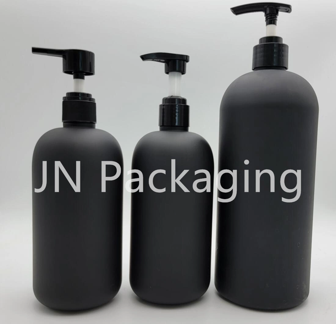 8oz 16oz 32oz Black Pump Spray Bottle 100% PCR Cosmetics Packaging Container Matte Black Boston Bottle