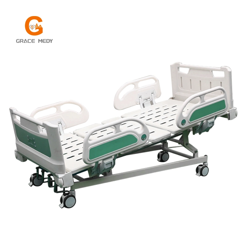 Cheap 5 Function 4 Crank Manual Medical Hospital Bed Detachable Headboard