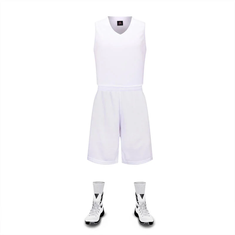Summer Breathable Solid Color Men's and Women's Sports Vest Shorts Suit Basketball Uniform Sportswear