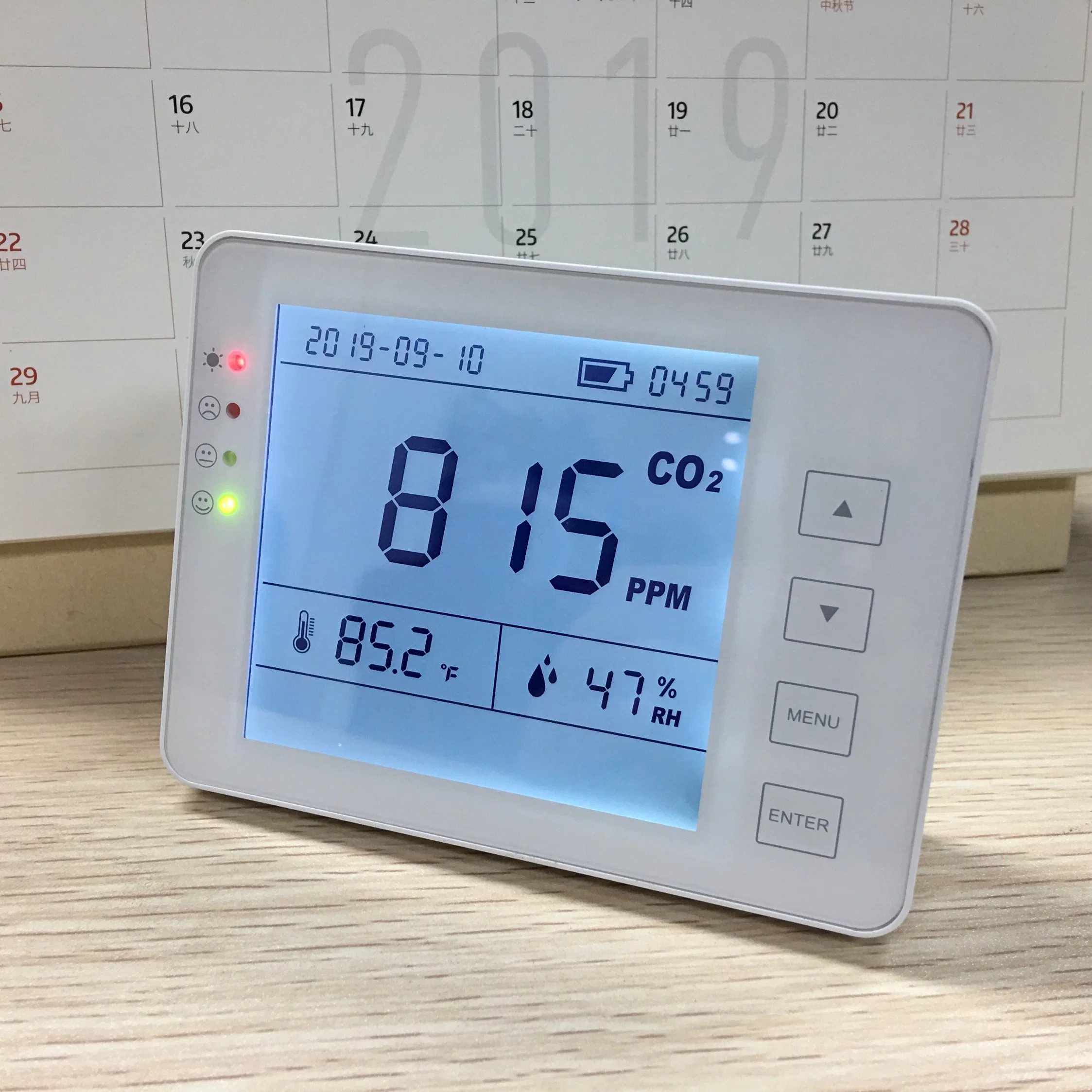 Shiantech Indoor Air Quality moniteur moniteur de CO2 alimenté par batterie