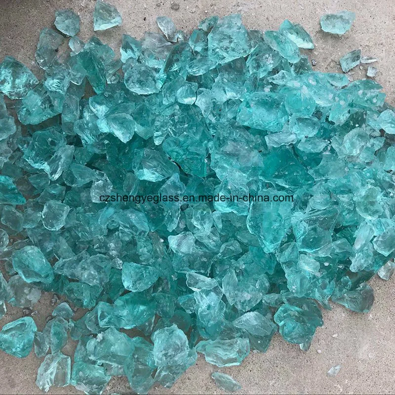 Green Color Clear Terrazzo Colored Glass Chips