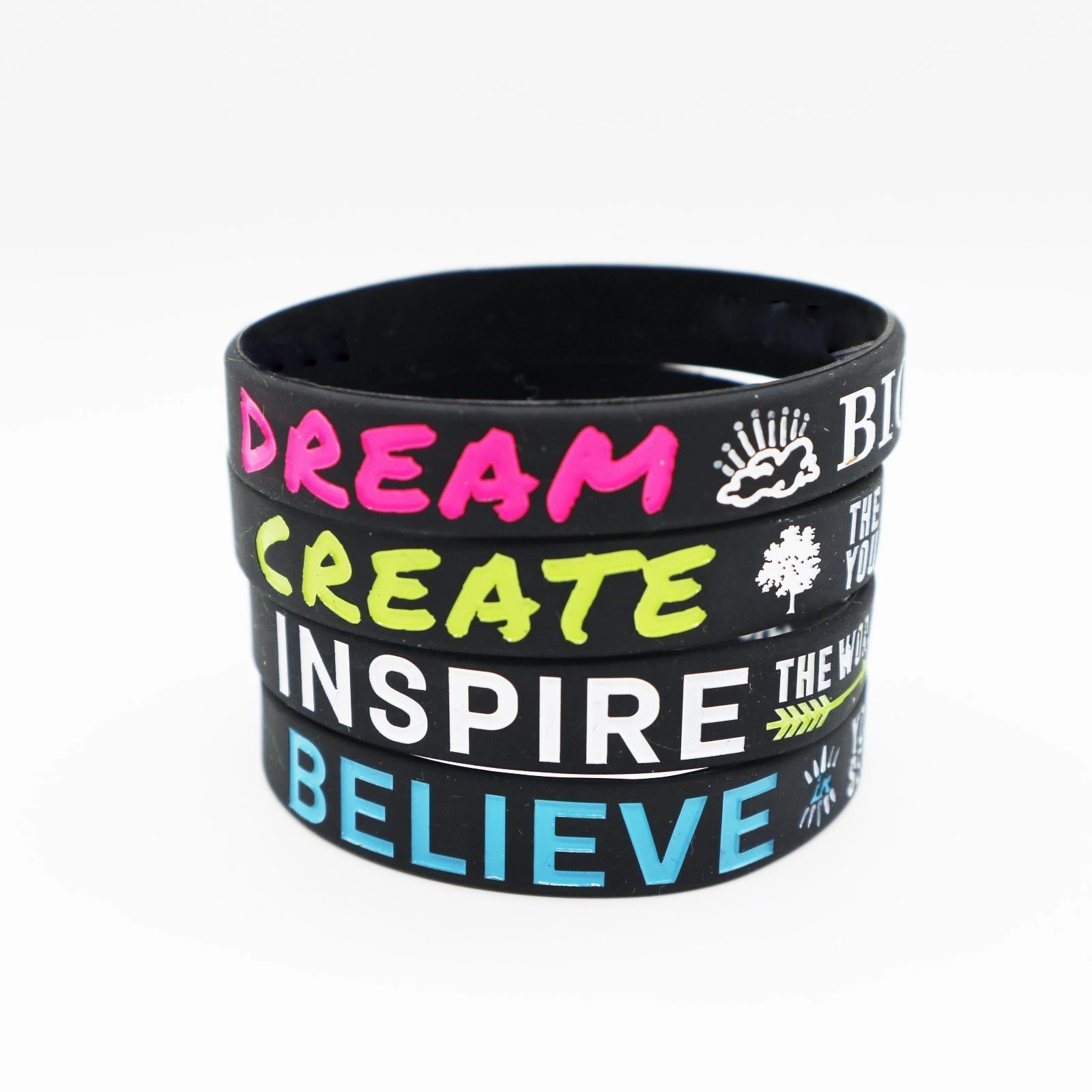 Promotion Gift Debossed Printing Glow in Dark Silicone Bracelet with Logo