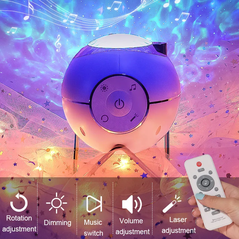 Популярный мультиколор Музыка Детский светодиодный свет портативный мини-ноутбук Проектор