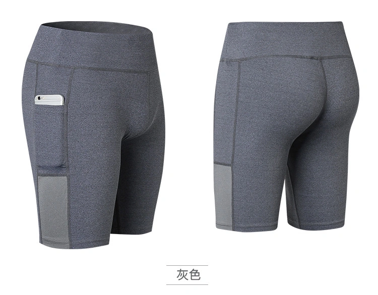 Shorts de yoga avec poches latérales pour la remise en forme et la course.