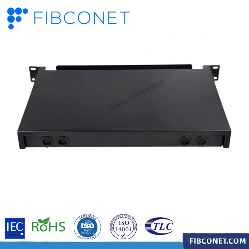 FTTH 12 24 48 Cores Fibers 19'' Fiber Optic Patch Panel with Metal Material