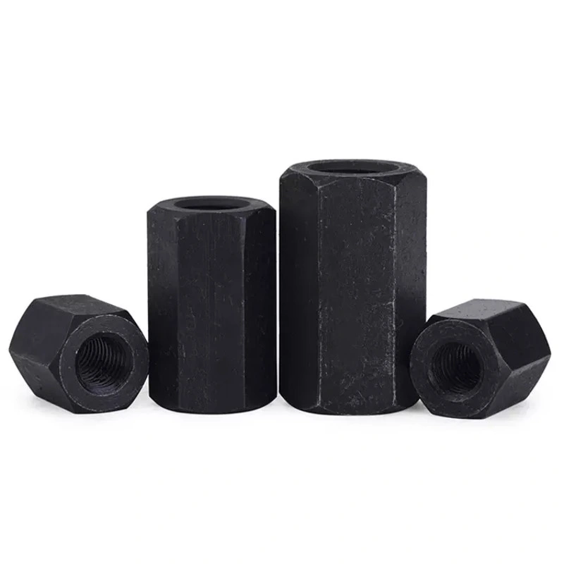 Black Hexagonal Long Nut Customizable Color Hexagonal Extension Nut