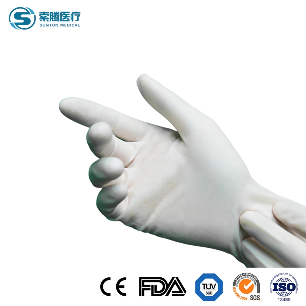 Sunton Powder Free PVC Vinyl Sterile Surgical Gloves China 9inch (&ge; 23Cm) Length Latex Gloves Manufacturers En388 Safety Standard Sterile Surgical Gloves