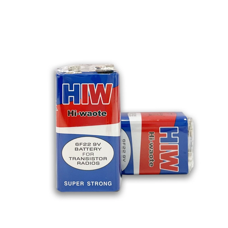 9V Battery Hiw 6f22 Size 9V Carbon Zinc Dry Battery/Wholesale/Supplier 9V Battery/ Batteries