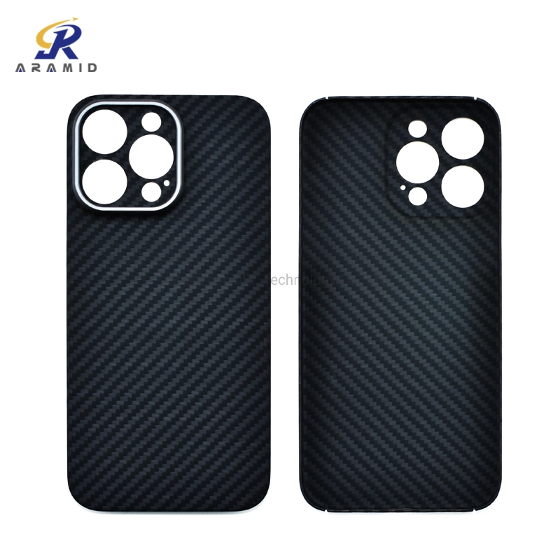 Unique Camera Metal Ring Full Protection Design Aramid Carbon Fiber Phone Case for iPhone 14