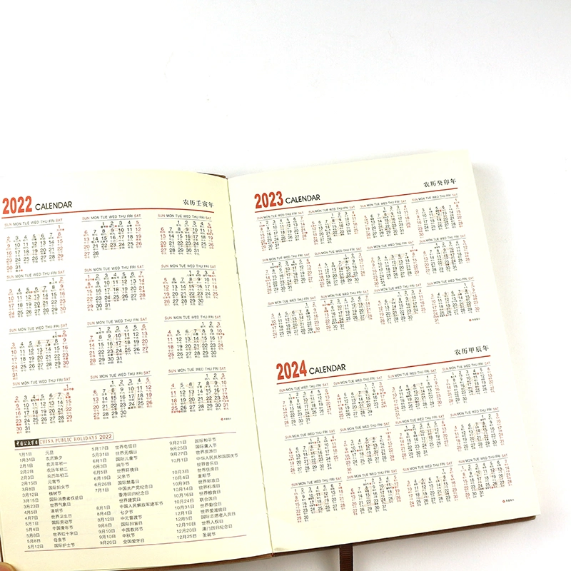 Office Supply Leather Calendar Notebook Agenda Journal Book Printing