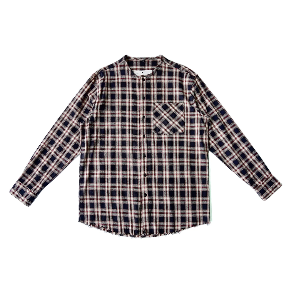 Casual Large Plaid Brushed Plus Size Men's Sports Wear Long Sleeve Shirts Custom for Man 100% Cotton