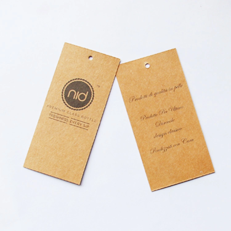 Cheap Custom Design Printing Name Logo Paper Clothing Hang Tags with String