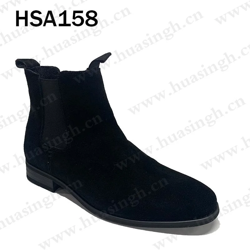 Lxg, Black Officer Dress Shoes with Elastic Belt Simple Middle-Cut Pull-on Full Leather Business Wedding Shoes Hsa157