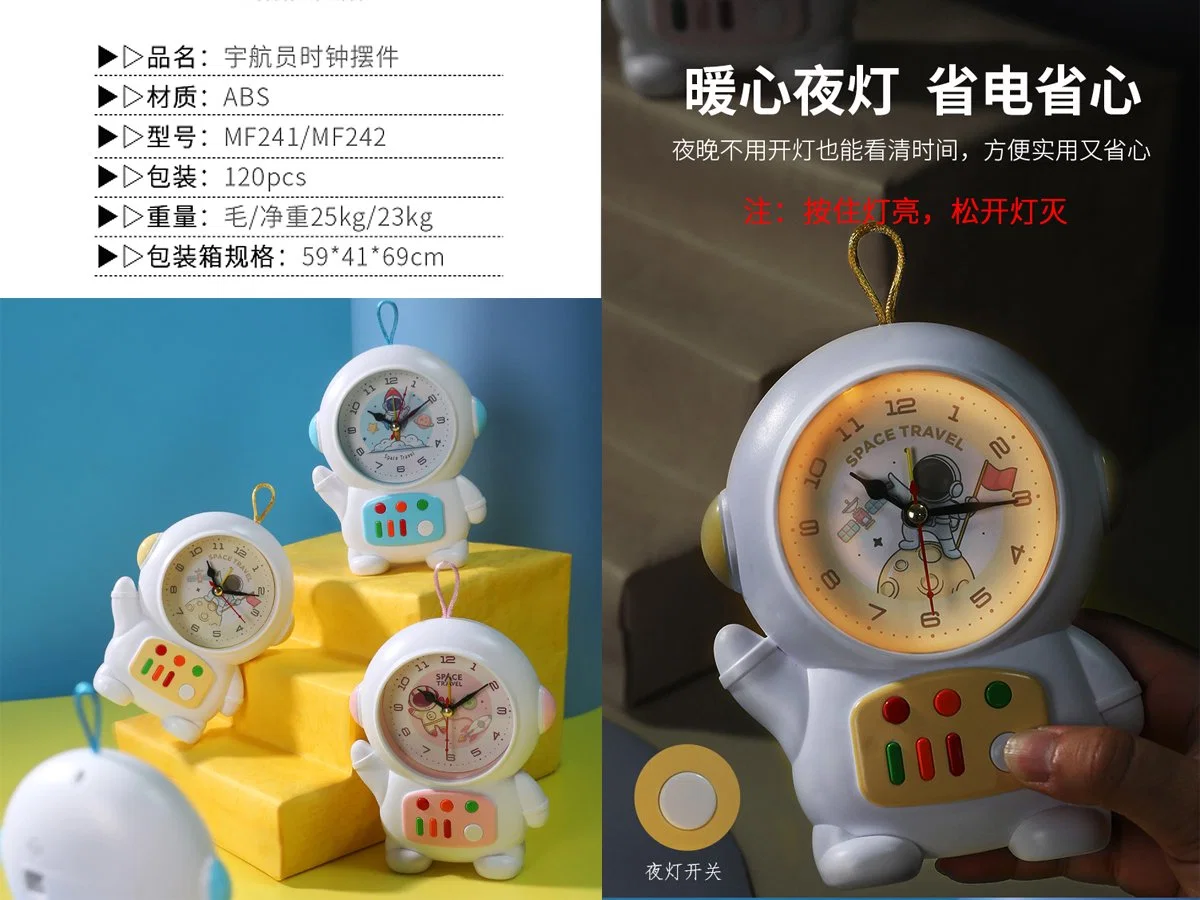 Plastic Electronic Automatic Light-Sensitive Clock Candy Color Double Bells Word Clock