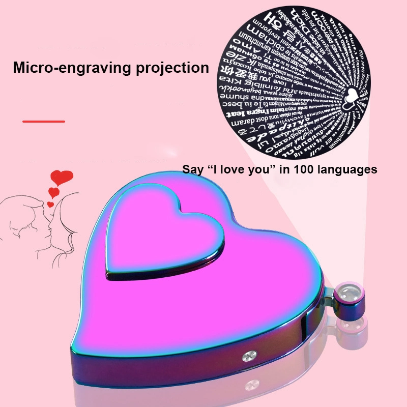 Corazón amoroso Gas y Electricidad Dual-Use encendedor encendedor USB Metal creativo regalo de 420