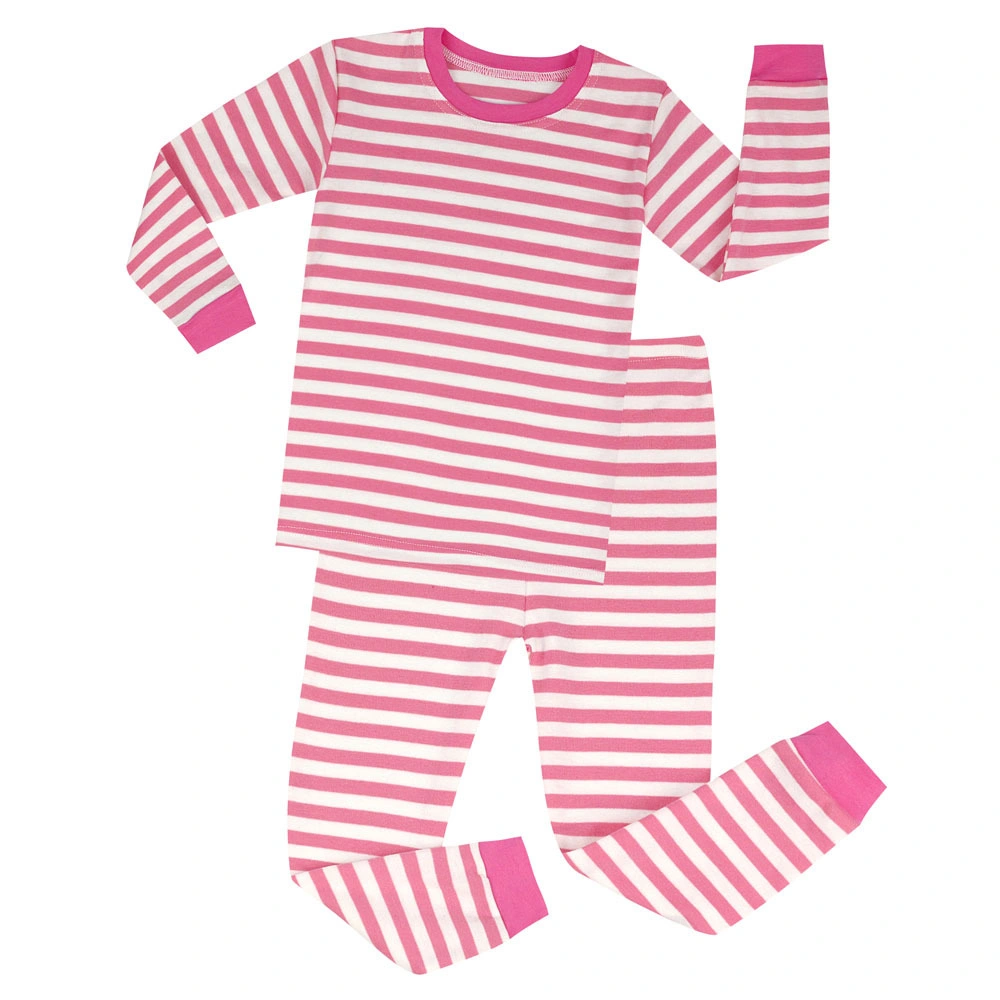 Kinder Loungewear Bio-Baumwolle Pyjama Kleinkind Bambus Pyjama Umweltfreundliche Baby Sleepwear Damen Herren rot/grün gestreiftes Family Lounge Set für Weihnachten Party